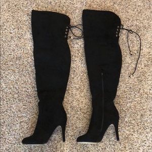 Thigh High Faux Suede Boots